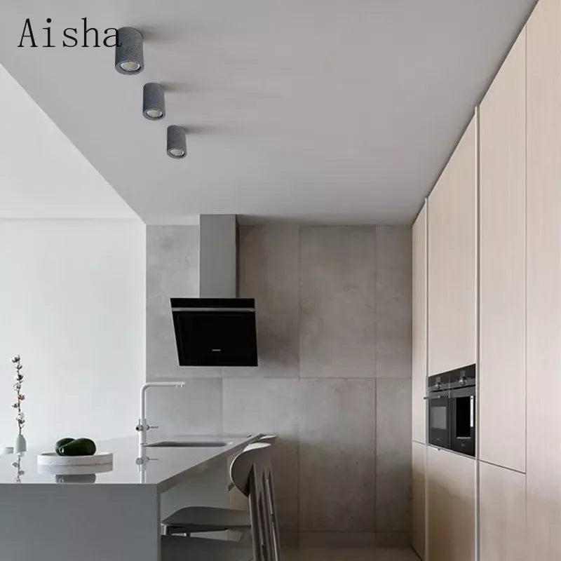 Afralia™ Cement LED Round Downlight: Minimalist Ceiling Spotlight for Living Room and Aisle