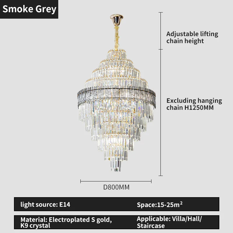 Afralia™ Crystal Chandelier: Luxury Living Room Lamp, Modern Design, Elegant Lighting Option