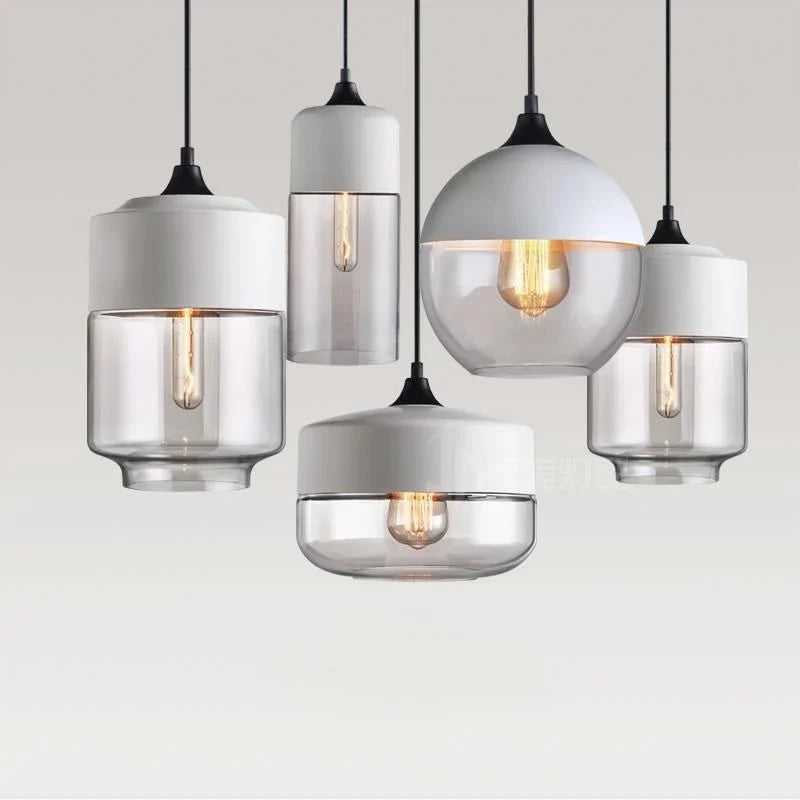 Afralia™ Nordic Glass Pendant Lights - Modern LED Wood Chandelier