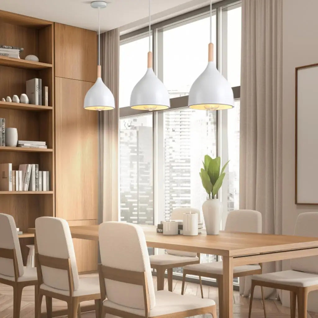 Nordic Modern Wood Pendant Light by Afralia™ - LED E27 Vintage Industrial Fixture for Home