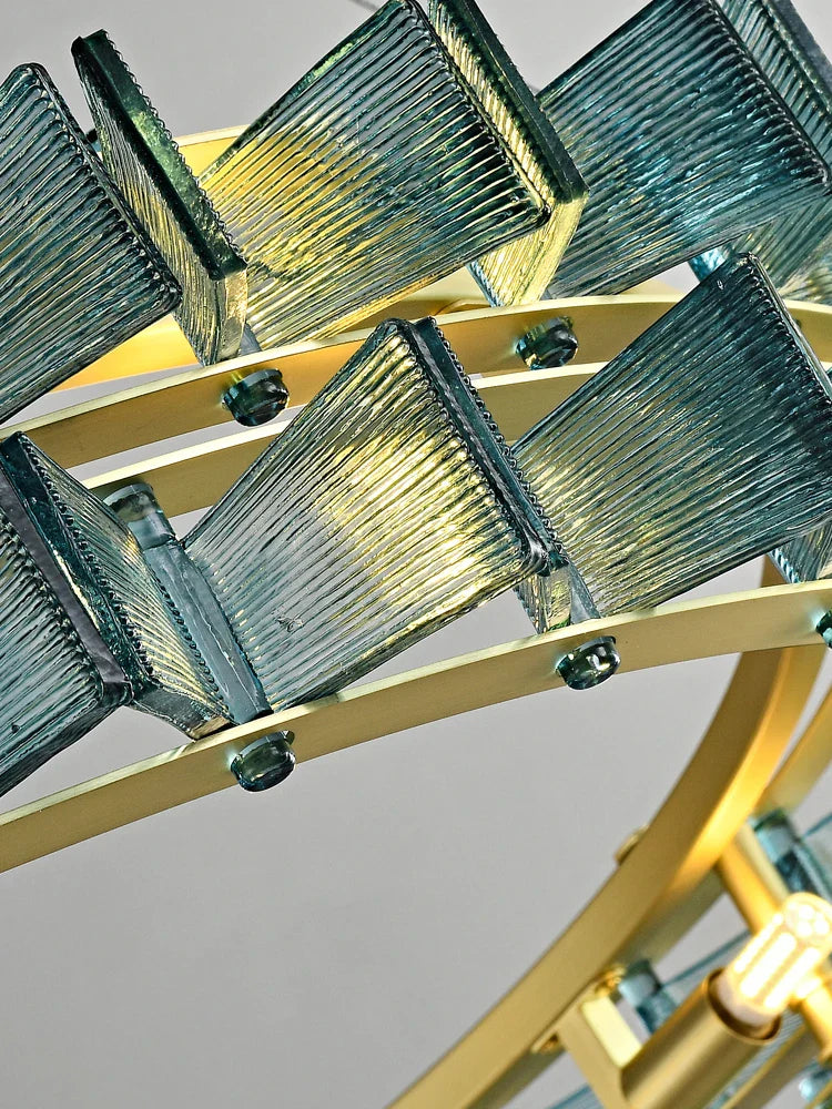 Afralia™ Modern Amber Blue Butterfly Glass Chandelier - Interior Decorative Ceiling Lighting