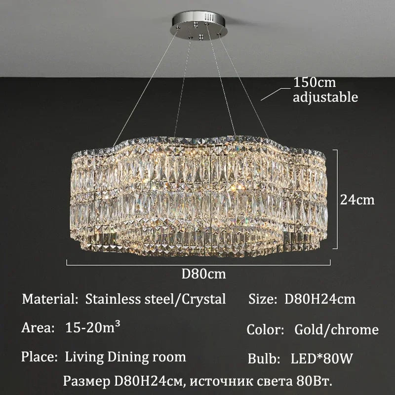 Afralia™ Crystal Chandelier: Modern Luxury LED Pendant Lamp for Home Decor