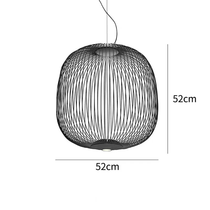 Afralia™ Spokes Pendant: Minimalist Birdcage Hanging Light for Villa, Lobby, Staircase & Home Decor