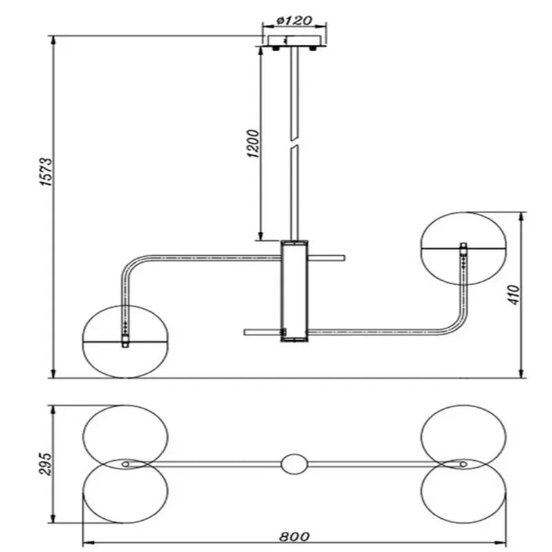 Afralia™ Nordic Hemisphere Chandelier for Living Room Dining Study Bedroom Creative Cafe