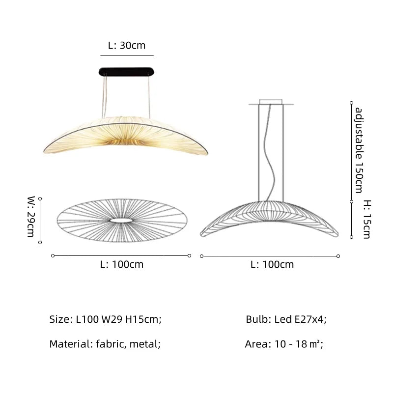 Afralia™ Wabi Sabi Fabric Pendant Light for Dining Room and Bar Decor