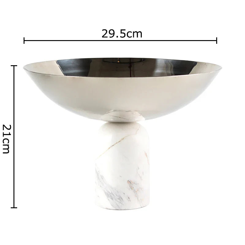 Afralia™ Marble Base Fruits Bowl - Snacks Tray for Home Kitchen and Restaurant