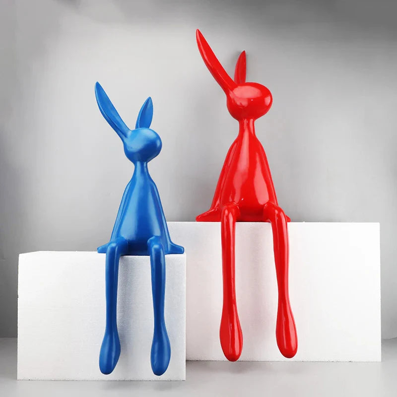 Afralia™ Rabbit Art Sculpture Abstract Figurine Nordic Home Decor Christmas Gift