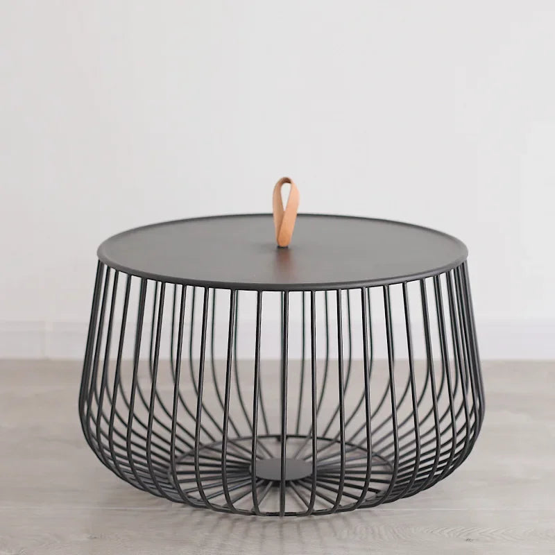 Afralia™ Nordic Iron Art Pumpkin Coffee Table for Modern Living Room - Golden Ins Round