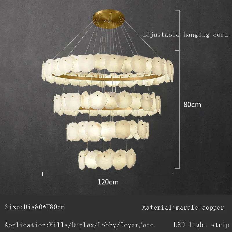 Afralia™ Spanish Marble Chandelier: Luxury LED Lighting for Villa, Hotel & Duplex Decor