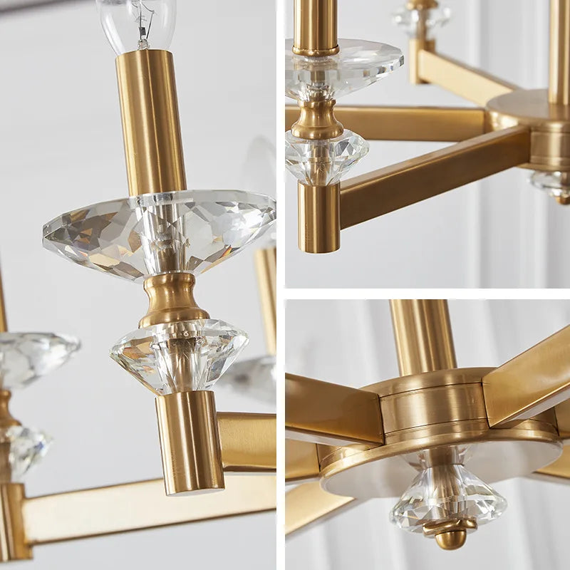 Afralia™ Glass Candle Crystal Chandelier: Elegant European Retro Style for Living Room and Dining Room