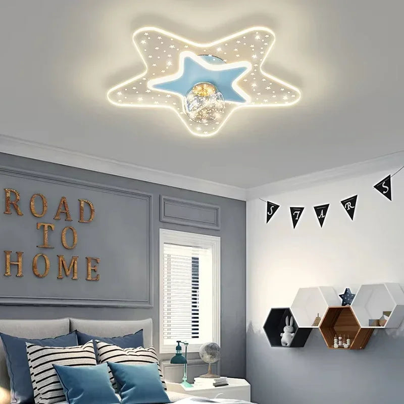 Afralia™ Modern Star LED Ceiling Lights for Living Room Bedroom Children's Room Nursery Lighting