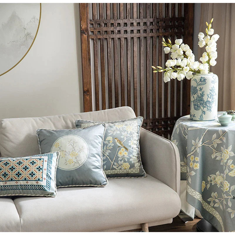 Afralia™ Victorian Garden Velvet Cushion Cover with British Botanical Floral Print