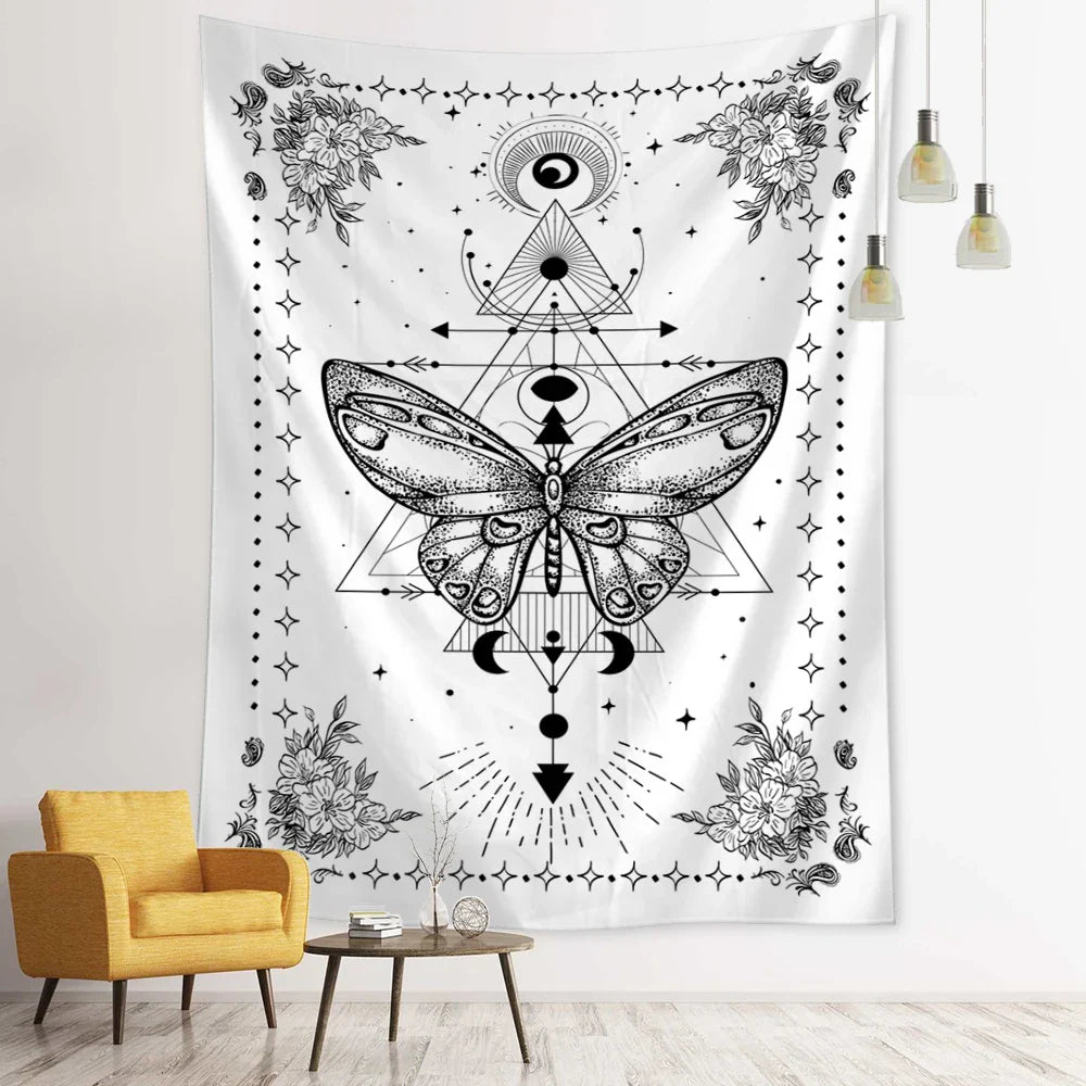 Afralia™ Geometric Butterfly Tapestry Wall Hanging for Bohemian Home Decor