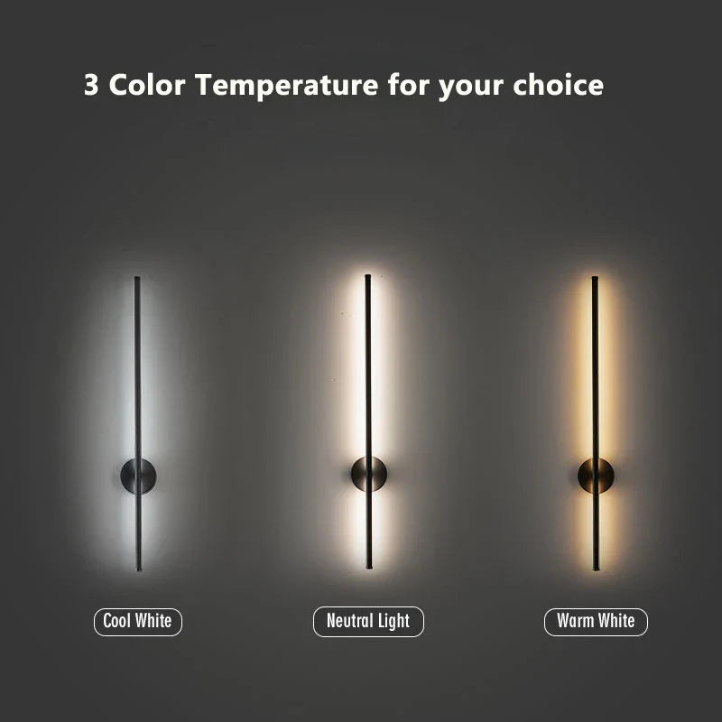 Afralia™ Dimmable LED Wall Sconce Black Wall Lighting for Bedroom Living Room