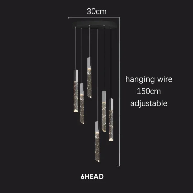 Afralia™ Crystal Chrome LED Chandelier: Luxury Duplex Stair Loft Pendant Light for Living Room