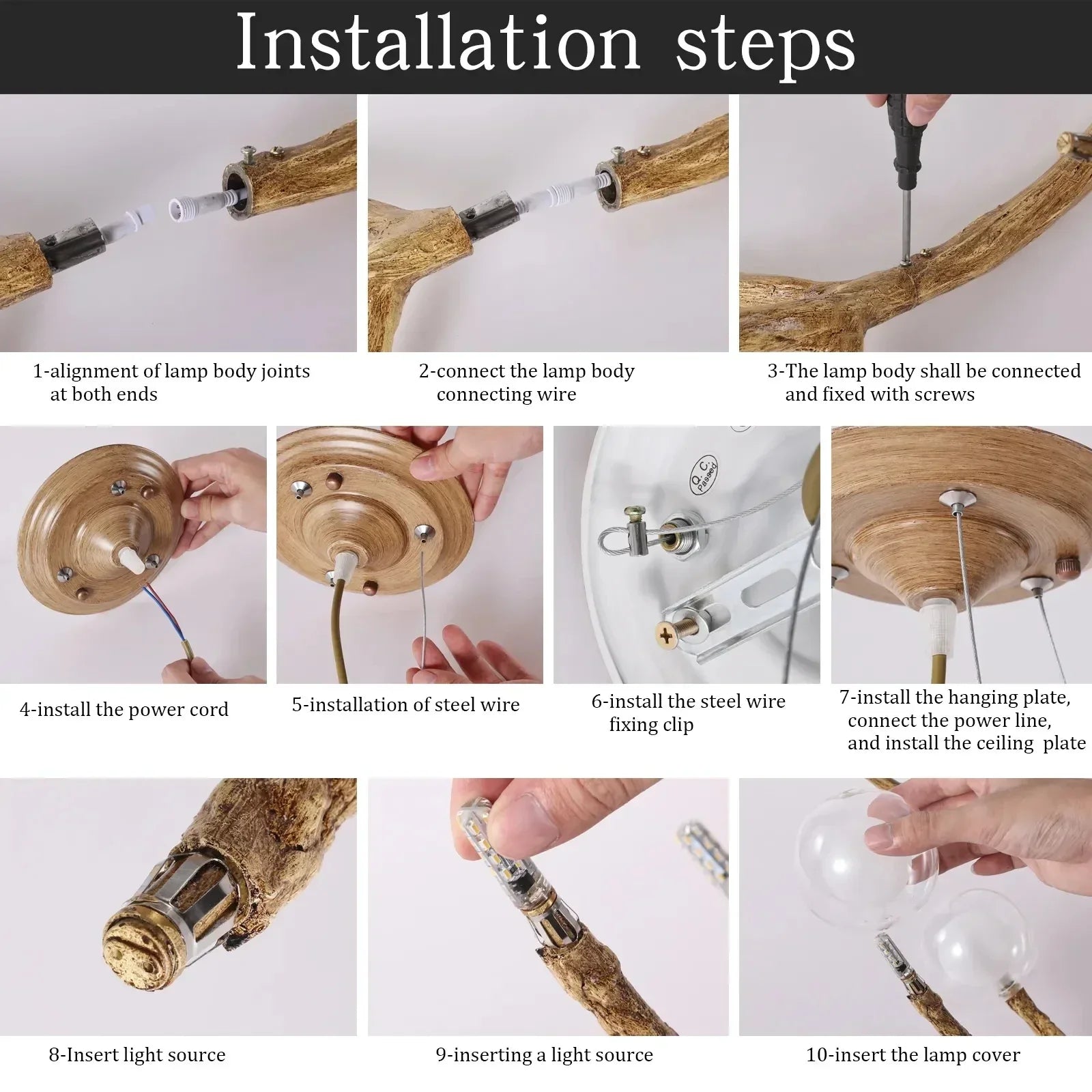 Afralia™ Tree Branch Retro LED Chandelier: Vintage Brown Art Pendant Light for Living Bedroom