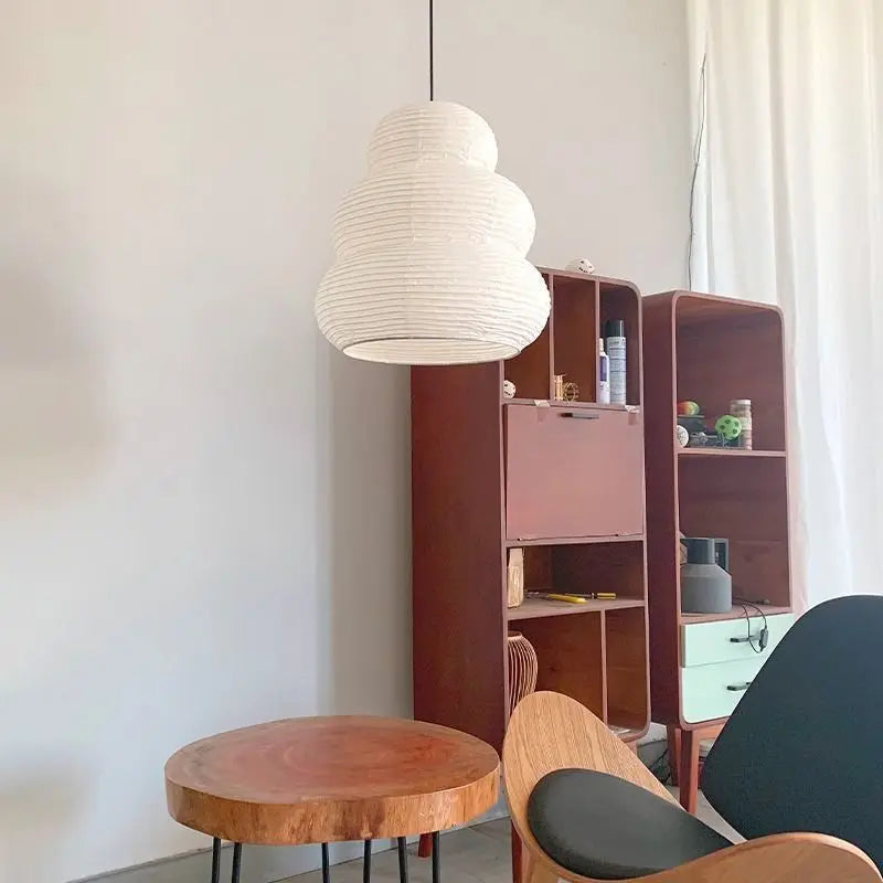 Afralia™ Wabi-sabi Rice Paper Pendant Lights Japanese Chandelier Home Decor Hanging Light