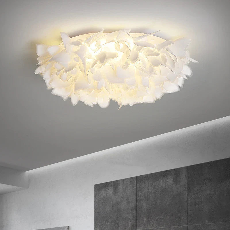 Afralia™ Flower Petal Chandelier: Modern Warm LED Ceiling Light for Living Room & Dining