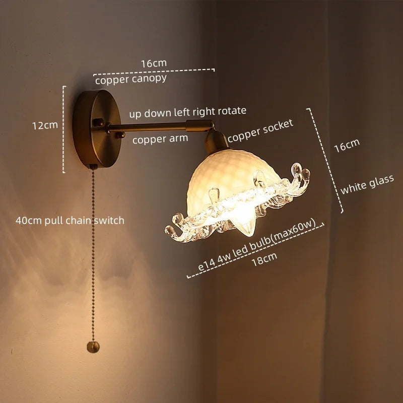 Afralia™ LED Copper Wall Light: Modern Nordic Interior Lamp for Bedroom, Bathroom, and Balcony