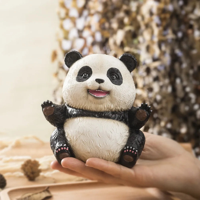 Afralia™ 14cm Panda Baby Figurines: Fierce & Cute Animal Collection for Home Office Decor