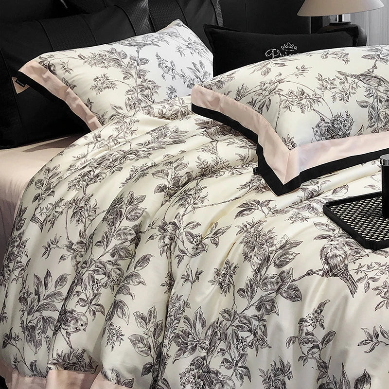 Afralia™ Luxury Vintage Egyptian Cotton Bedding Set with Digital Printing