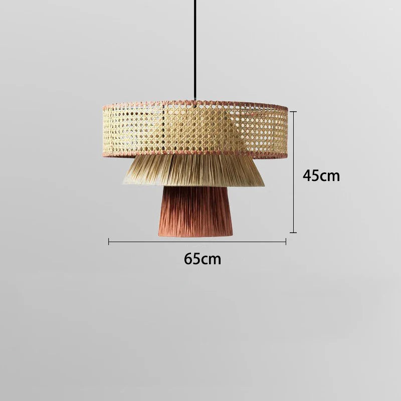 Afralia™ Nordic Rattan Pendant Lights: Retro Woven Chandeliers for Living Room & Restaurant