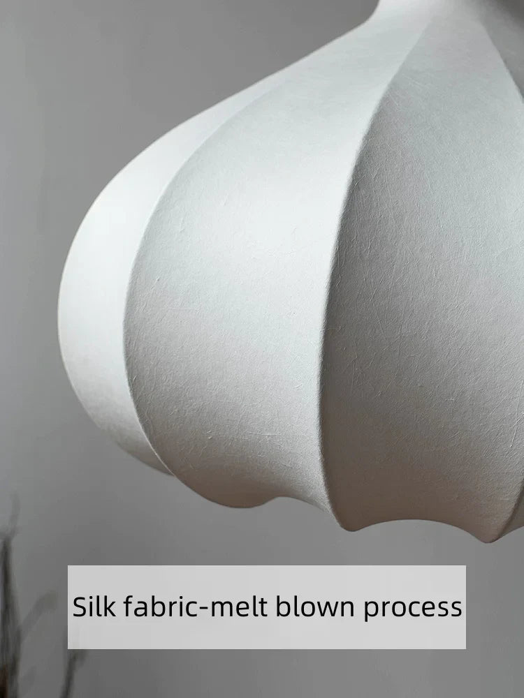 Afralia™ Silk LED Pendant Lights: Nordic Minimalist Wabi Sabi Chandelier for Home Decor