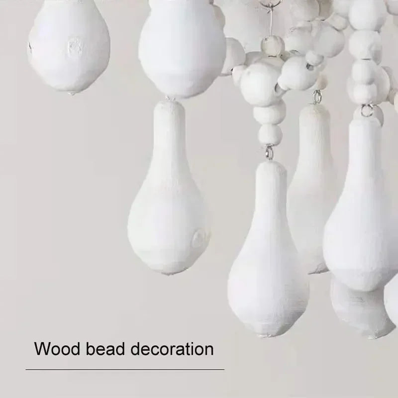 Afralia™ Wood Beads Chandeliers Bohemian Pendant Lights for Living Room and Restaurant