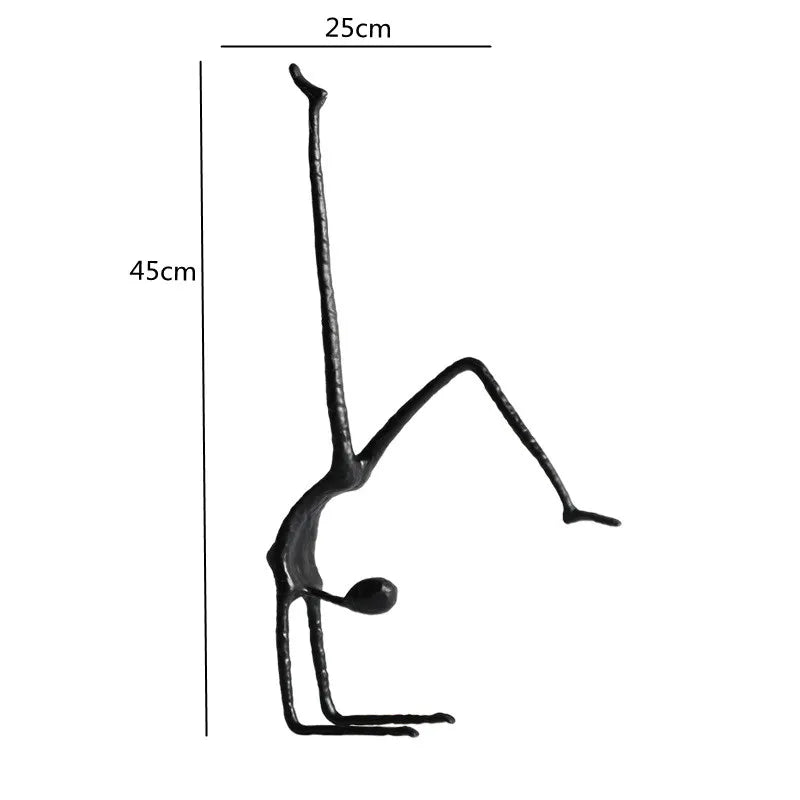 Afralia™ Black Metal Sports Figure Sculpture for Elegant Home Decor