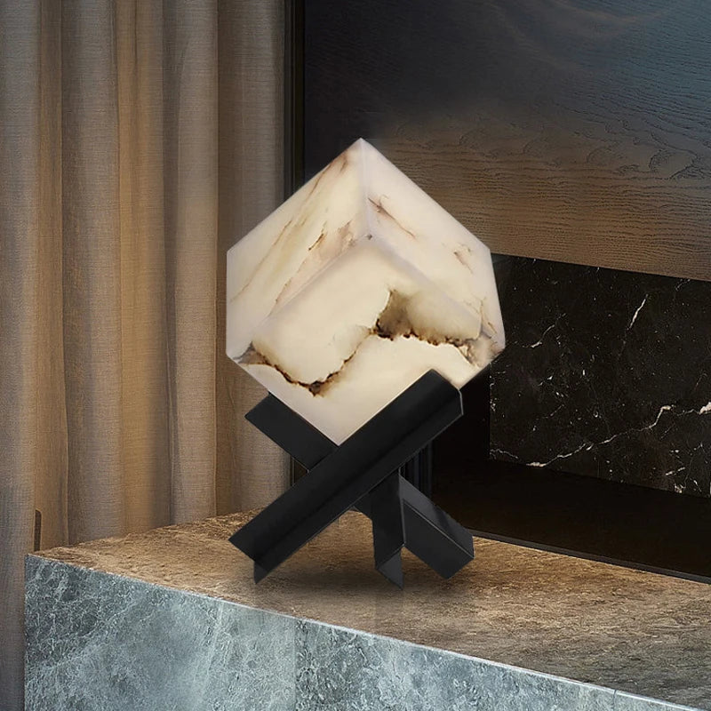 Afralia™ Cube Marble Table Lamp for Nordic Style Decoration