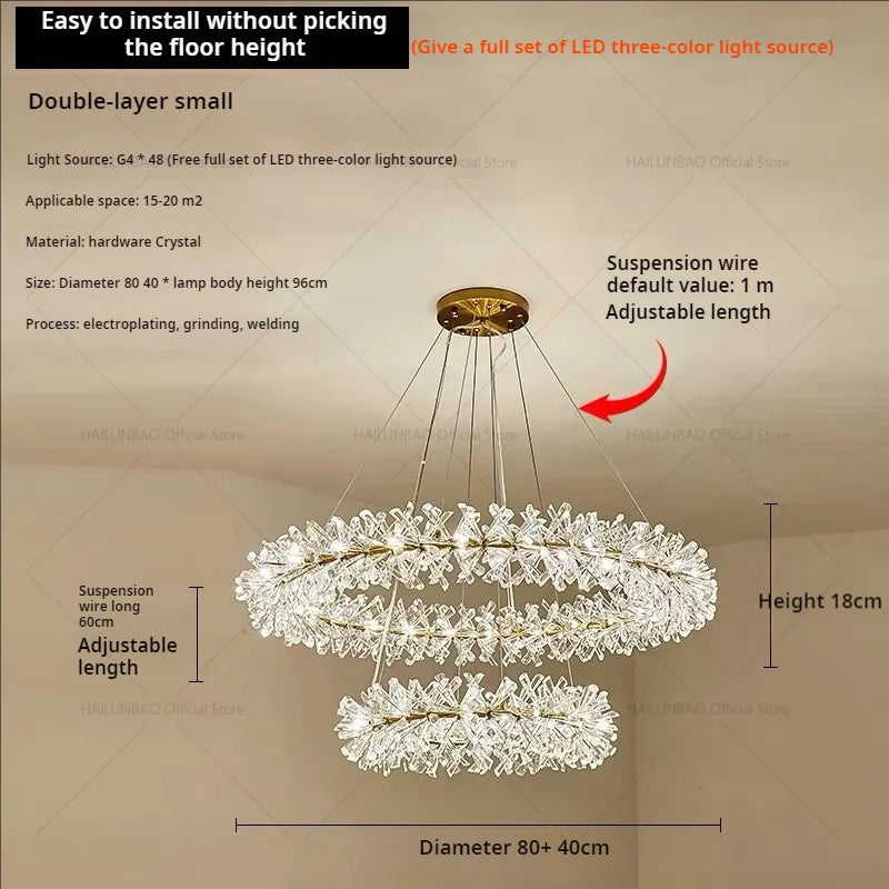 Afralia™ Crystal Chandelier for Living and Dining Room High-End Elegant Bedroom Lighting