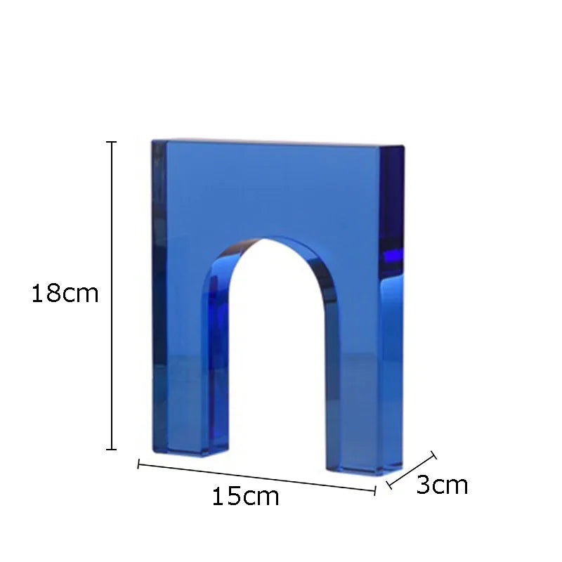 Afralia™ Geometric Crystal Arch Glass Sculpture Desk Decoration Ornament