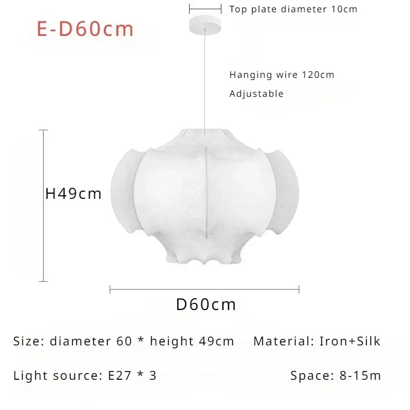 Afralia™ Wabi Sabi Silk Chandelier: Modern Designer Pendant Lighting for Living, Dining & Bedroom