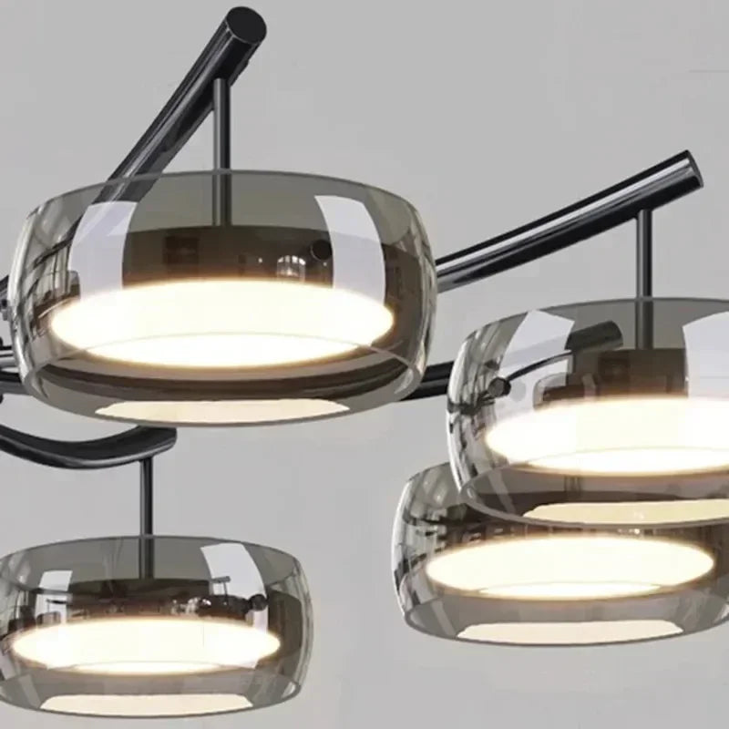 Afralia™ Modern Glass LED Chandelier for Home Decor - Hanging Light Fixture