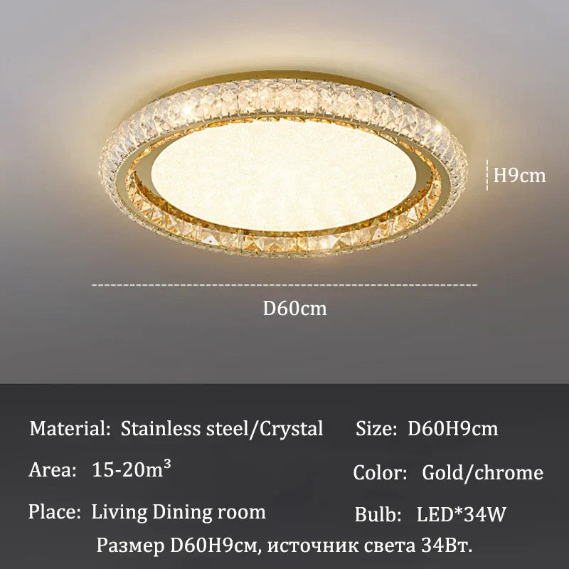 Afralia™ Crystal LED Ceiling Light: Luxury Chandelier for Bedroom & Living Room