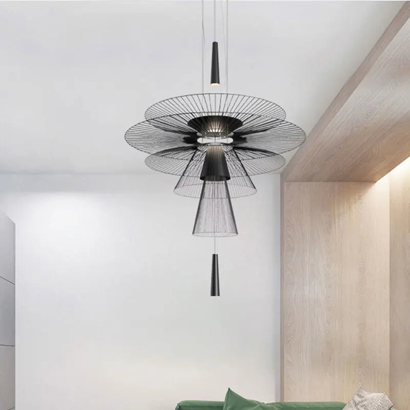 Afralia™ Modern UFO Hanging Lamps Metal LED Chandelier for Ceiling, Luxury Pendant Lights Home Decor