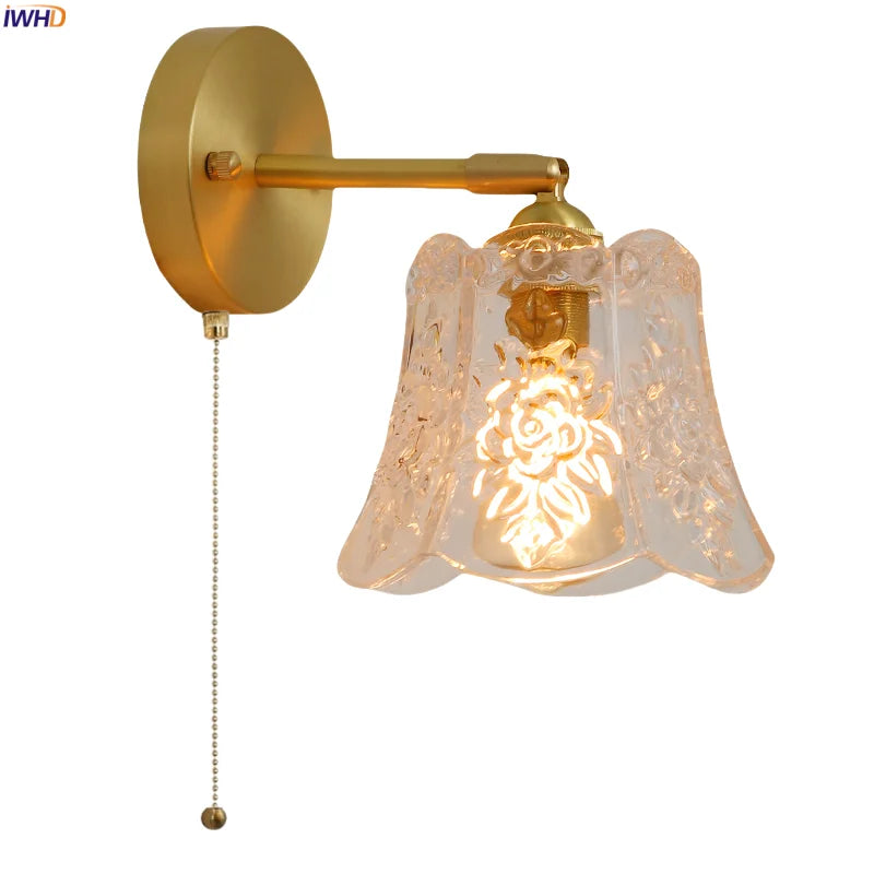 Afralia™ Bell Glass LED Wall Lamp for Living Room, Bathroom, Stair Light - Japanese Vintage Style