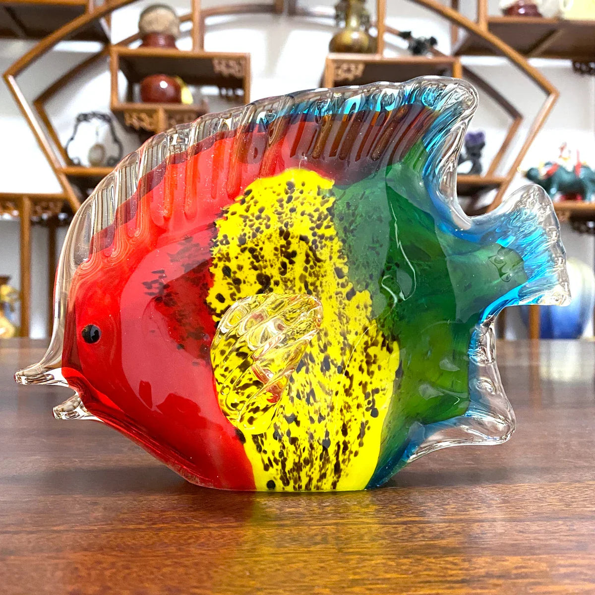 Afralia™ Hand Blown Tropical Fish Glass Figurines Home Decor & Gift