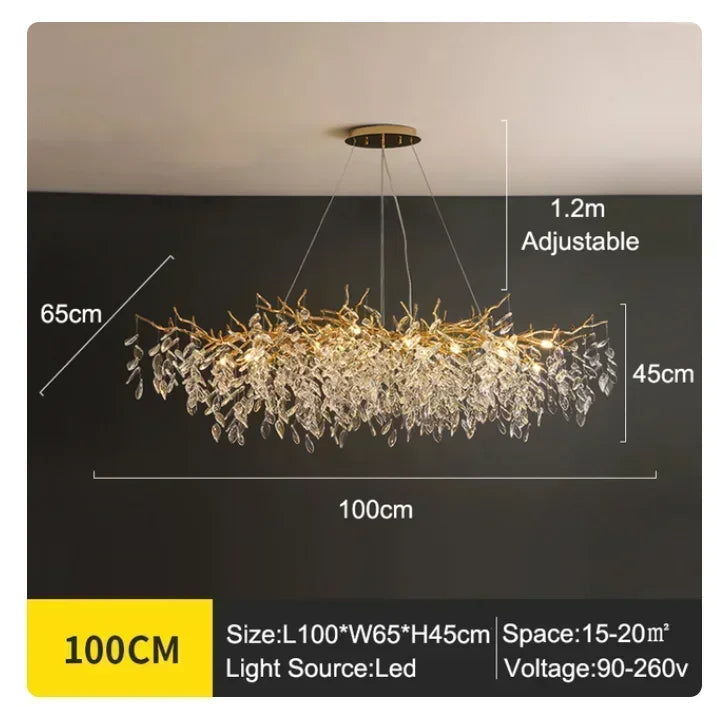 Afralia™ Modern Minimalist Crystal LED Chandelier for Luxury Living Room