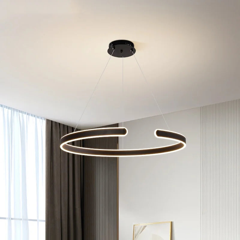 Afralia™ Circle Minimalist LED Pendant Light - Modern Indoor Hanging Lamp