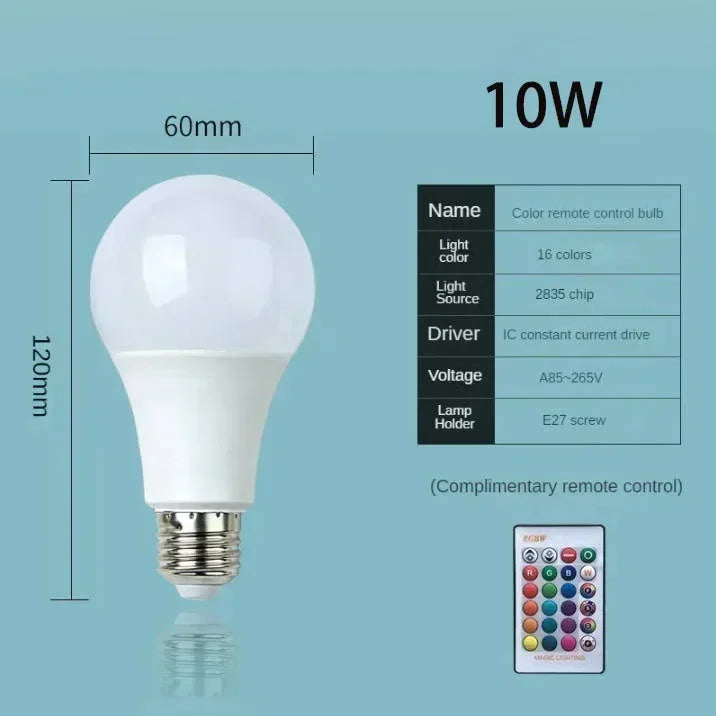 Afralia™ LED RGB Smart Bulb 16 Color Dimmable Night Lamp with Remote - Bedroom Decor Mood Light