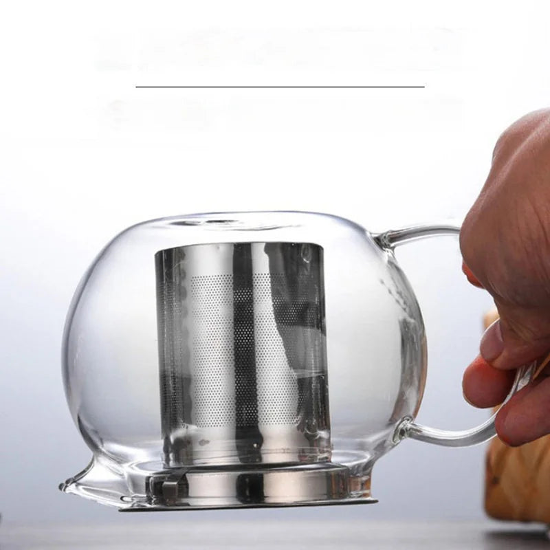 Afralia™ Glass Teapot: 650ml Filter Coffee & Tea Kettle for Home, Kung Fu Style