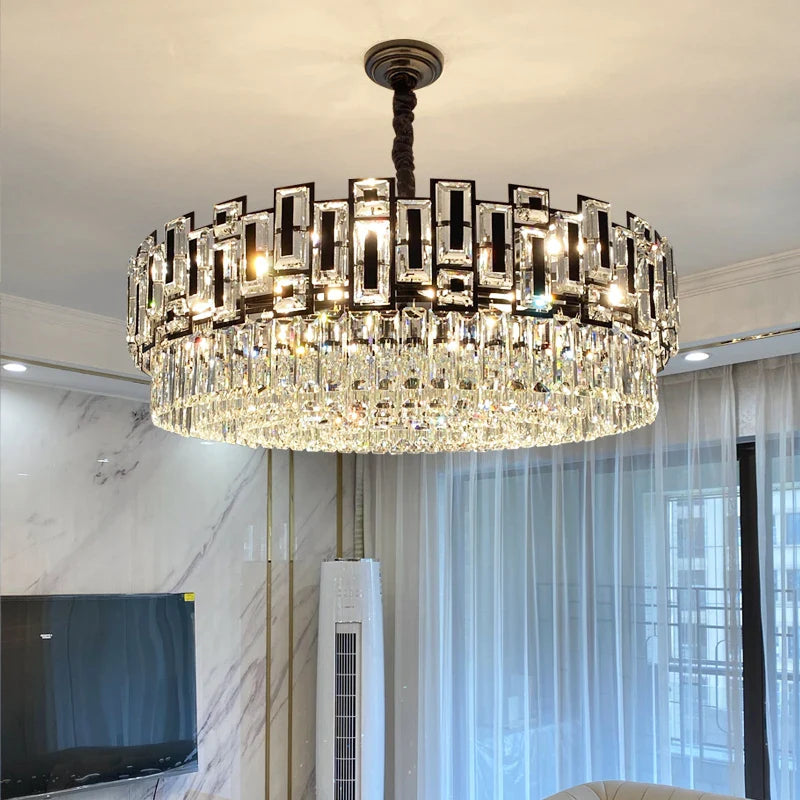 Afralia™ Crystal Chandelier: Modern Elegant Lighting for Living Room, Bedroom, Kitchen