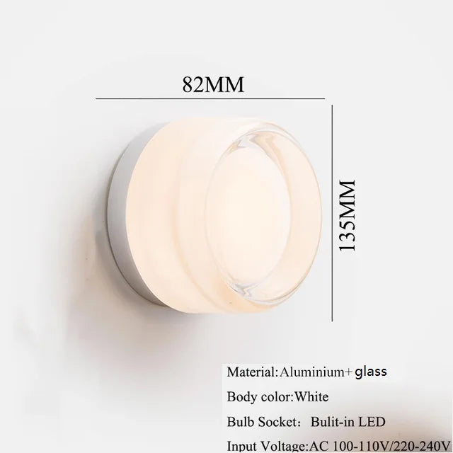 Afralia™ Moon Lamp LED Wall Lights Glass Aluminum Modern Miroir Mural