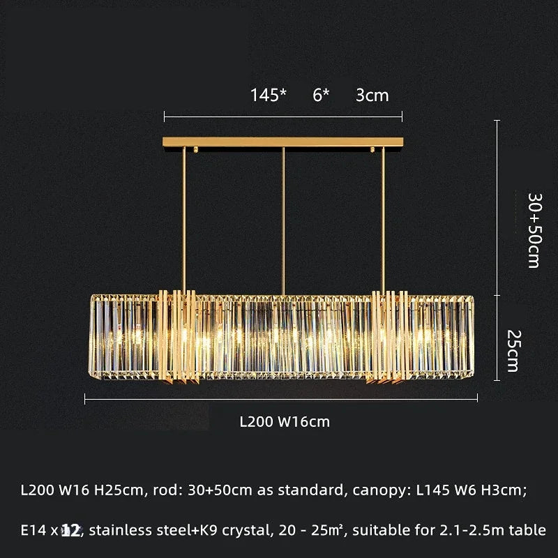 Afralia™ Luxe E14 LED Crystal Pendant Chandelier: Elegant Dining Room Lighting