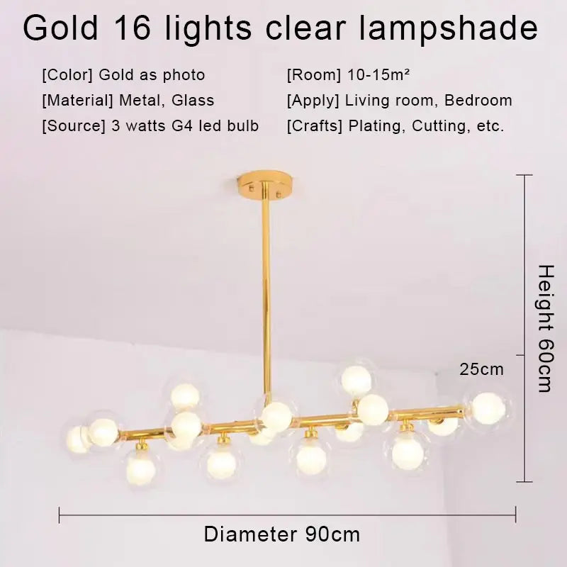 Afralia™ Gold LED Chandelier, Modern Pendant Light for Living Room, Kitchen, Bedroom, Dining Room