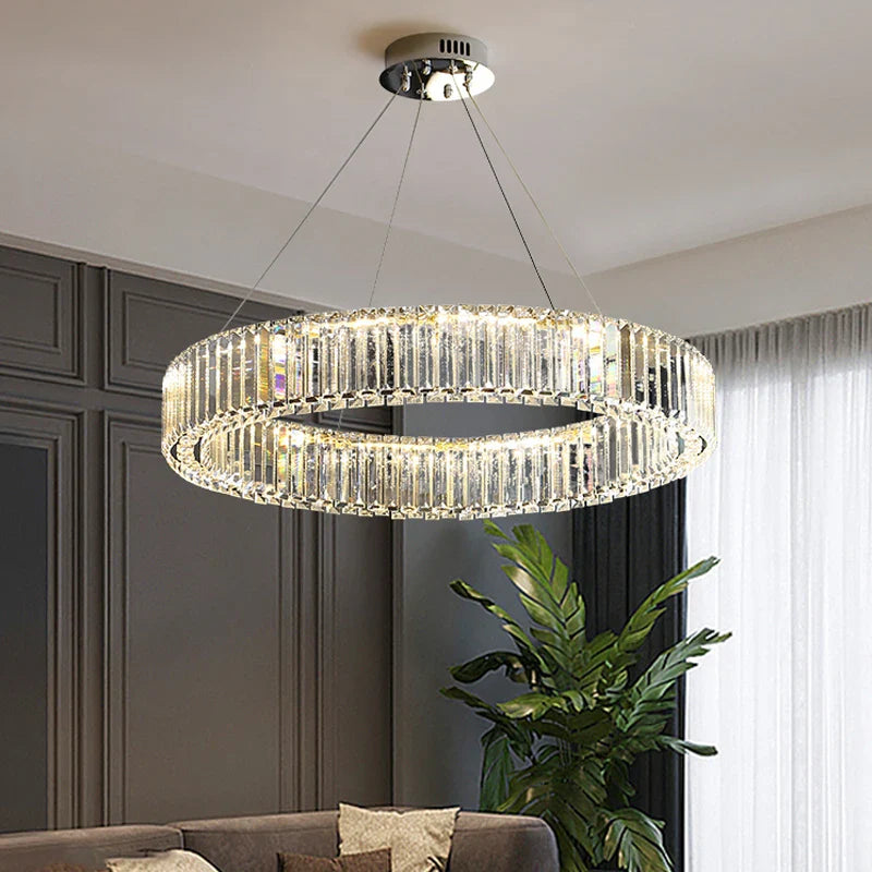 Afralia™ Chrome Silver Crystal Chandeliers Pendant Lamp for Luxurious Living and Bedroom