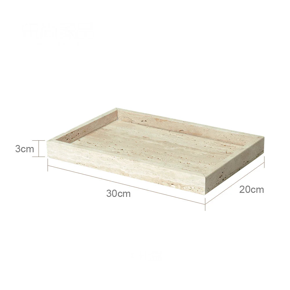 Afralia™ Marble Tray for Vanity, Dresser, Kitchen Sink- Organizer for Soap, Candle, Perfume
