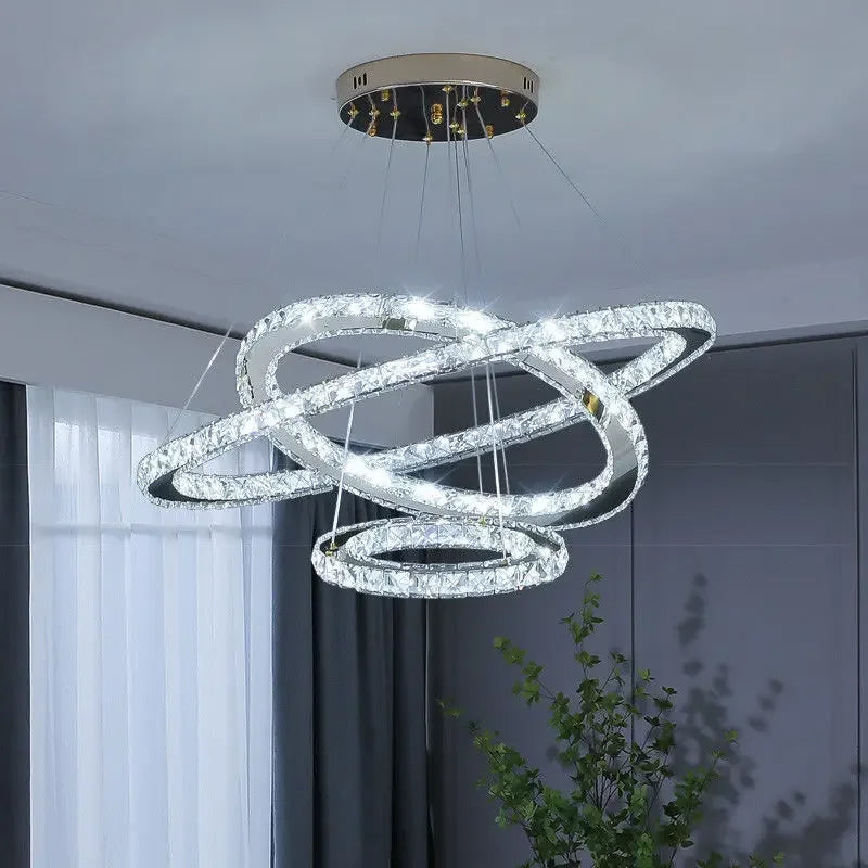 Afralia™ Modern Crystal Ceiling Chandelier Pendant Light for Home Decor Bedroom Living Room