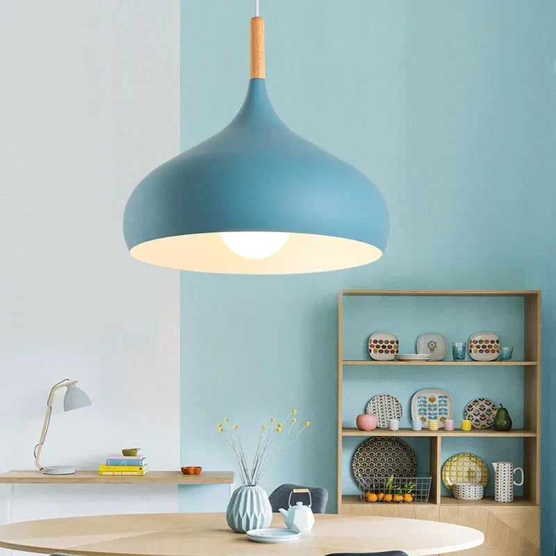 Afralia™ Nordic Macaroon Color Pendant Light LED Single Head Chandelier for Kitchen & Cafe